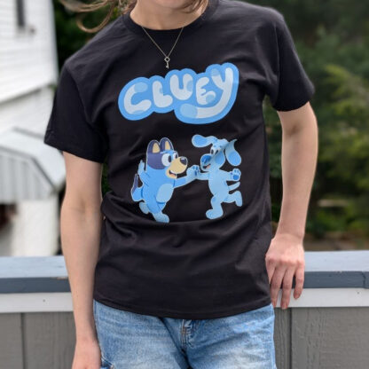 Cluey Adult T-Shirt - Bluey + Blues Clues - Image 3