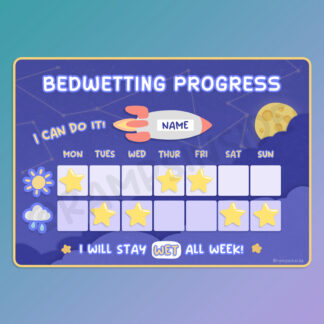 Personalized Bedwetting Chart Magnet (Space Theme)