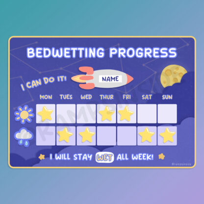 Personalized Bedwetting Chart Magnet (Space Theme)