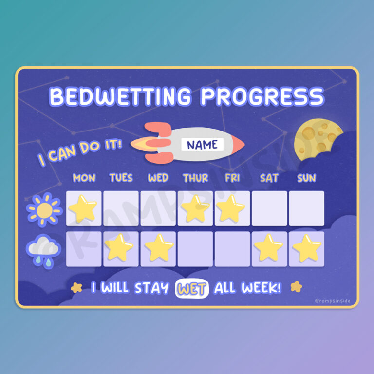 Personalized Bedwetting Chart Magnet (Space Theme)