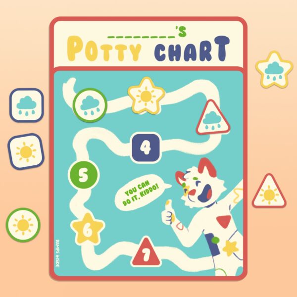 90s Inspired Potty Chart Fridge Magnet