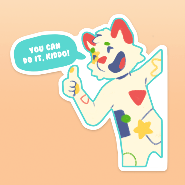 Shapes The Cat 3" Sticker